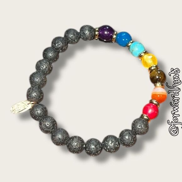Bundle Sale 3 for $15 | Alexa’s Angels Chakra Lava Stone Stretch Bracelet - Picture 3 of 7